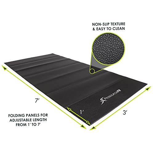 ProSource Treadmill & Exercise Equipment Mats, Folding (7’L x 3’W x ¼”T) High Density PVC Floor Protector