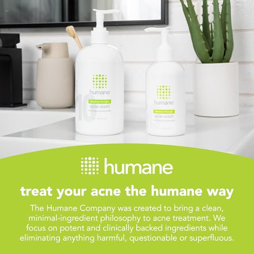 humane Benzoyl Peroxide Acne Body Wash - 10% Maximum-Strength Acne Treatment for Face, Skin, Butt, Back and Body - 8 Fl Oz - Dermatologist-Tested Non-Foaming Cleanser - Vegan, Cruelty-Free