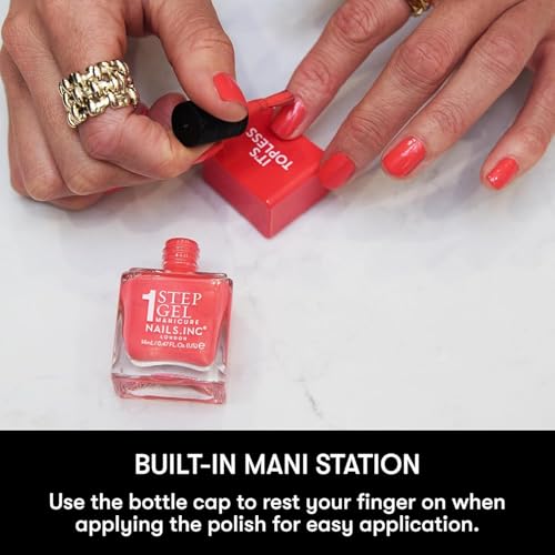 Nails Inc It's Topless Gel Nail Polish, 4-in-1 Base Coat, Treatment, Color & Top Coat, Long Lasting, Strong, Chip Free Nails, Glossy Salon Quality Manicure At Home, Vegan, Cruelty Free, Shade Kendall