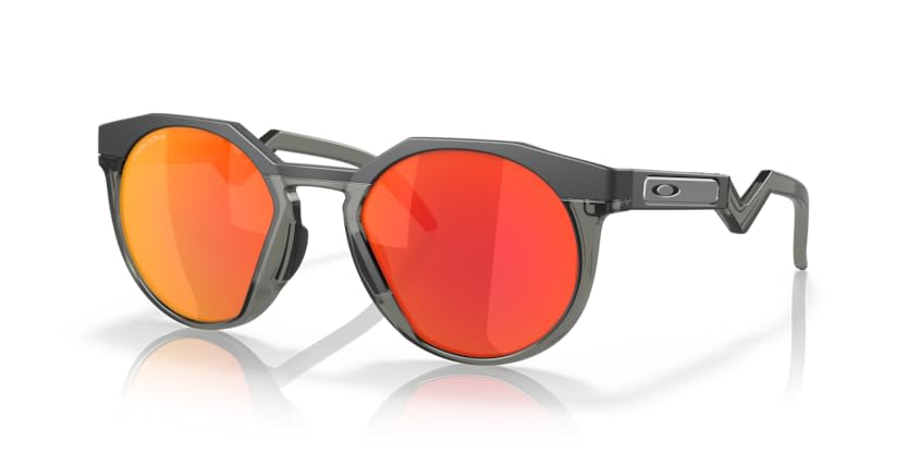 Oakley oo9242 924202 52mm matte carbon/prizm ruby round sunglasses for men + Bundle with designer iwear complimentary eyewear kit