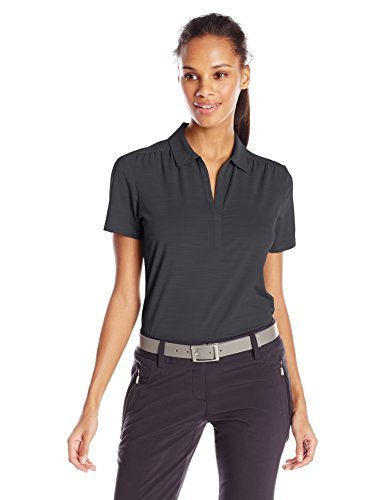Callaway Women's Golf Short Sleeve Tonal Stripe Polo Shirt, Black, X-Large
