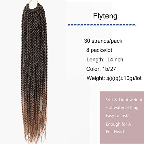 18 Inch 8Packs Senegalese Twist Hair Crochet Braids 30Stands/Pack Synthetic Braiding Hair Extensions for Black Women… (18 Inch, 1b)