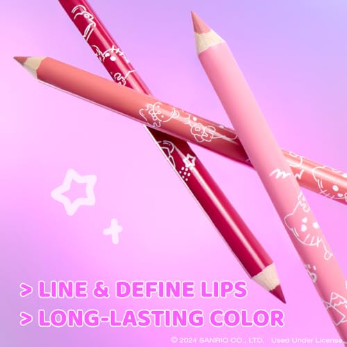 wet n wild Hello Kitty 3-Piece Lip Liner Pencil Set, Lip Defining Silky Smooth Formula, Highly Pigmented Long-Wearing Finish, Cruelty-Free & Vegan