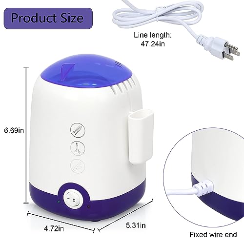 GoLashFun Nail Tool Sterilizer Machine,High Temperature Sterilization Nail Tool Cleaning Pot for Manicure Nail Salon Nipper Hair Cutting Scissors Cleaning Equipment (Blue with Storage Container)