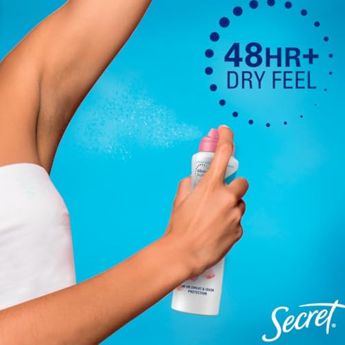 Secret Dry Spray Antiperspirant Deodorant for Women, 48hr Weightless Sweat & Odor Protection, Gentle on Skin, White Peach & Argan Oil Scent, 4.1 oz (Pack of 3)
