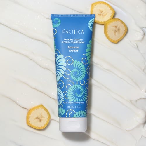 Pacifica Banana Cream Beachy Texture Conditioner – Texturizing Hair Treatment for Natural Beachy Waves, Hydrates & Adds Tousled Body, for All Hair Types Clean Beauty Vegan & Cruelty-Free, 8 Fl Oz