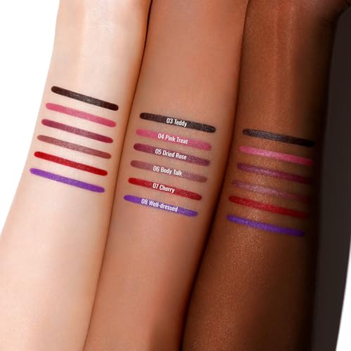 Oulac Brown Lip Liner Pencil, 2in1 Retractable Makup Crayon for Lipliner and Eyeliner, Highly Pigmented, Smooth, Long Lasting and Waterproof Formula, Vegan Beauty, 03 Teddy