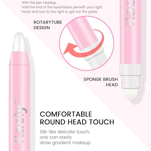 Kaely 2in1 Cream Eye Shadow Brightener Sticks for Eyes, Pencil Eyeshadow Applicator Stick Waterproof Pigmented, Eye Shadow Palette Highlighter Makeup, sombras para ojos, 38 Blonde Shimmer