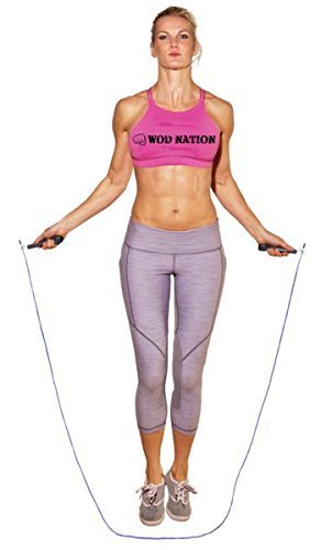 WOD Nation Adjustable Speed Jump Rope For Men, Women & Children - Blazing Fast Fitness Skipping Rope Perfect for Boxing, MMA, Endurance - Orange