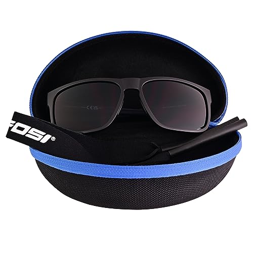 Tifosi Optics Swick Sunglasses (BlackOut/Sky Blue Polarized Lenses), unisex adult
