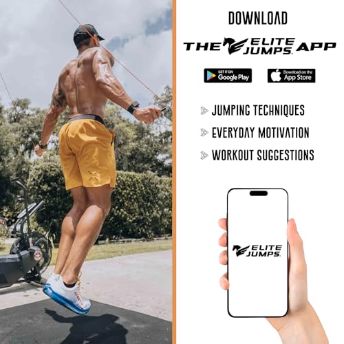 Elite Jumps Beaded Jump Rope | Adjustable Jump Ropes for Fitness w/Unbreakable Handles and Shatterproof Beads | Crossover Jump Rope, Perfect Addition to Your Exercise Equipment | Segmented Jump Rope