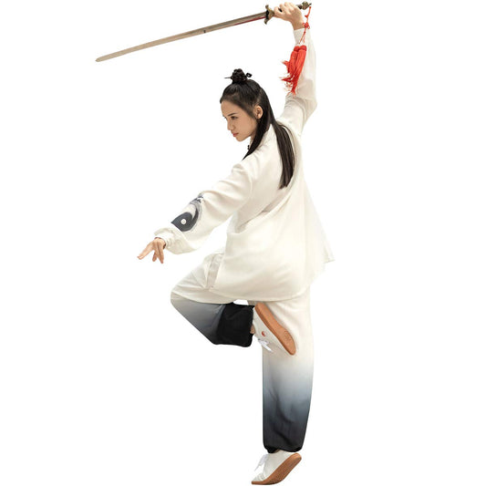 KSUA Unisex Tai Chi Uniform Martial Arts Uniform Traditional Chinese Style Long Sleeves for Excerises Qi Gong Kung Fu Wung Chun for Women