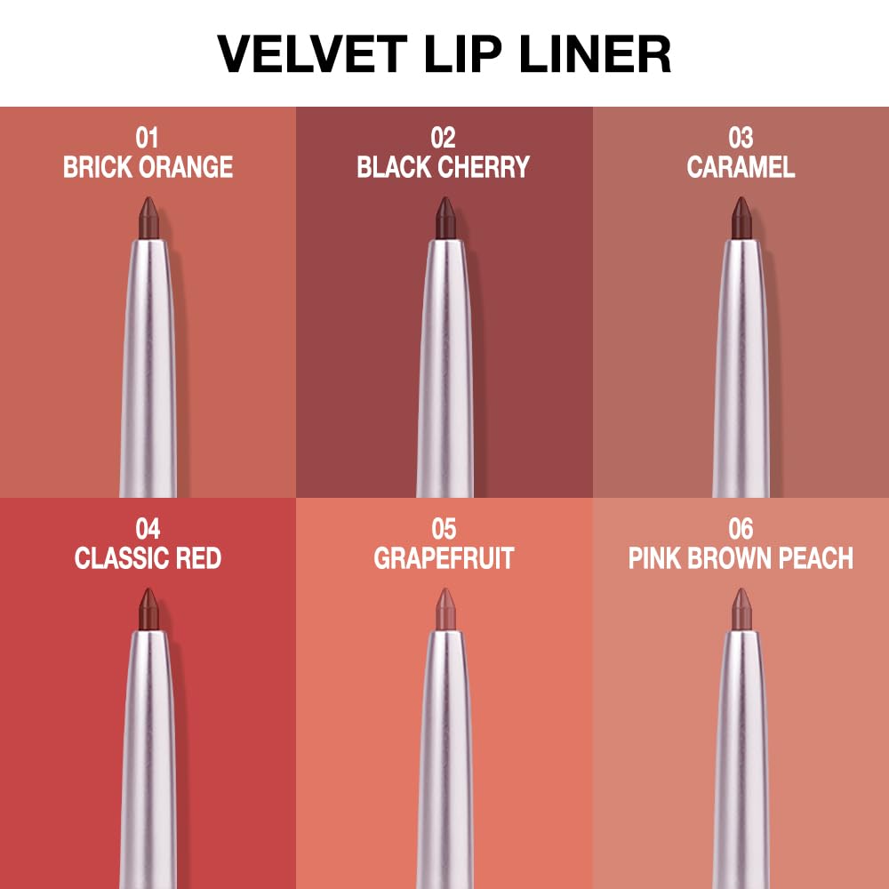 FeiCuiYun Retractable Lipliner Pencil Waterproof Makeup for Lip Liner and Eye Liner, Smooth and Creamy, Long Lasting Matte Finish, Vegan Beauty, Matte Velvet Pigmented Lip Liner (02#Cherry Red, 1)
