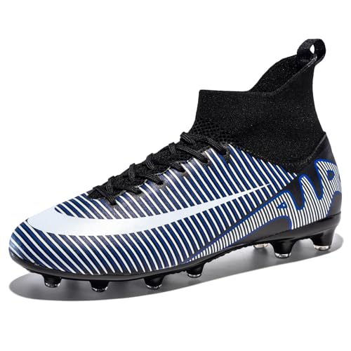 GXBX Men's Soccer Cleats Youth Big Kid Boys Girls Indoor Outdoor Soccer Cleats Shoes Black Blue Green Gray Football Training Shoes