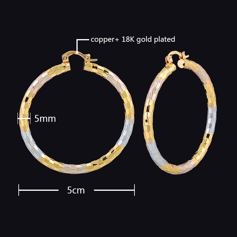 18K Gold Plated Hoop Earrings for women Trendy Twisted Huggie Hoops Earrings Lightweight Large Chunky Earrings 925 Sterling Silver Boho Jewelry for Teen Girls Gift (style 22)