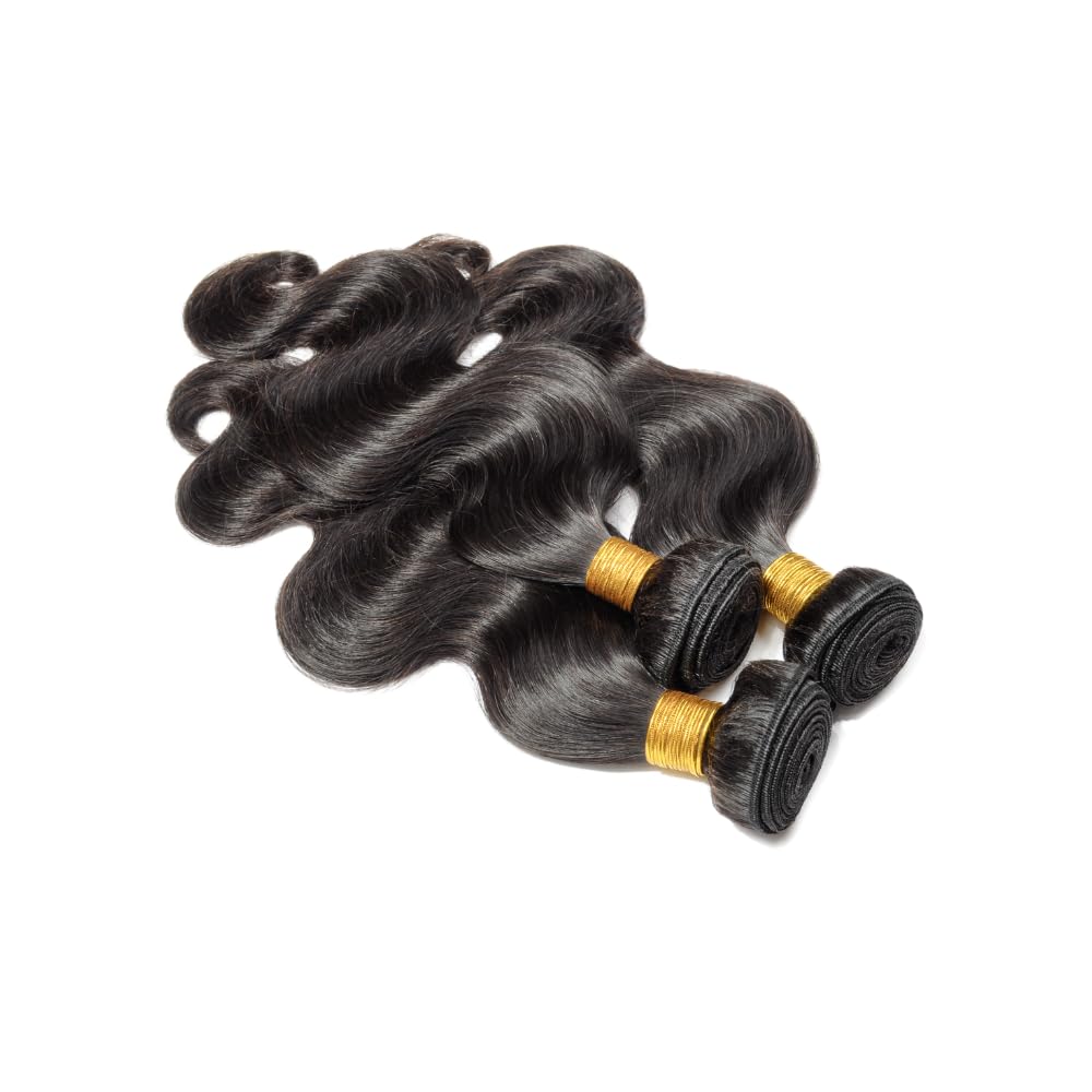 10A Brazilian Body Wave Bundles 22 24 Inch Human Hair 100% Unprocessed Virgin Human Hair Body Wave 2 Bundles Hair Weave Bundles Natural Black for Women