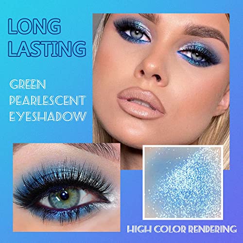 9-Color Shimmer & Matte Blue Eyeshadow Palette – Highly Pigmented Light & Dark Blue Shades, Blendable Shiny & Matt Makeup Powder