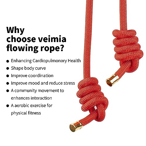 veimia Flow Rope for Fitness High Performance Double Woven Workout Rope Adjustable Flow Jump Rope for Men Women Training Indoor Outdoor Cardio Exercise Rope for beginner