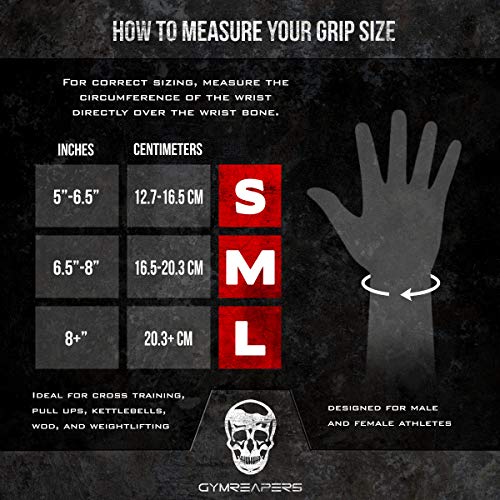 Gymreapers Weight Lifting Grips (Pair) for Heavy Powerlifting, Deadlifts, Rows, Pull Ups, with Neoprene Padded Wrist Wraps Support and Strong Rubber Gloves or Straps for Bodybuilding (Black, Small)