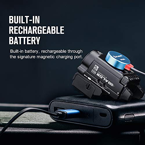 OLIGHT Baldr Mini 600 Lumens Rechargeable Weaponlight with Green Beam and White LED Combo, Magnetic USB Compact Tactical Flashlight with Adjustable Rail for G19, G45, Sig P320, and so on(Black)