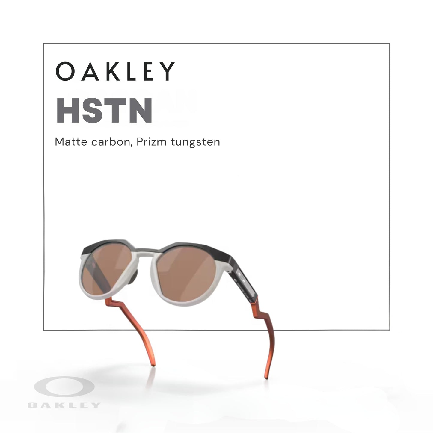 Oakley oo9242 924206 52mm matte carbon/prizm tungsten round sunglasses for men + Bundle with designer iwear complimentary eyewear kit