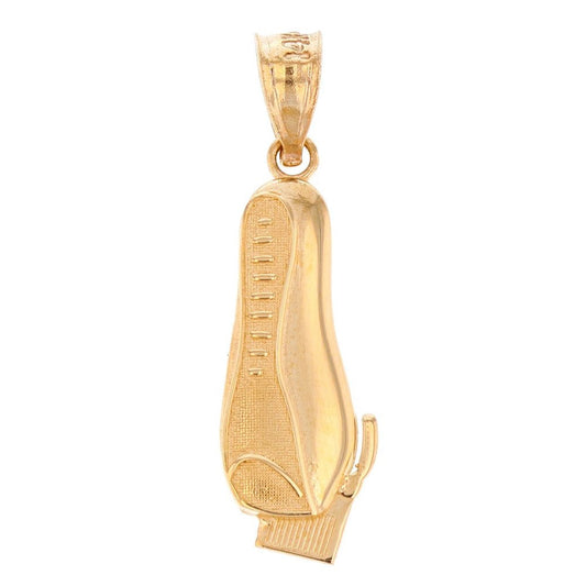 10k Yellow Gold Men's Electric Shaver Straight Edge Razor for Barber Pendant