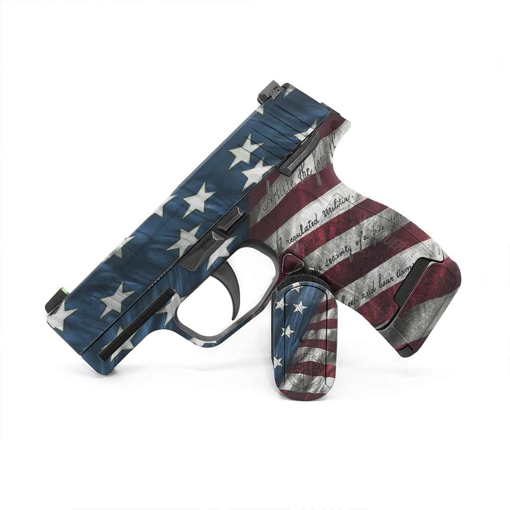 GunSkins Precut Pistol Skin for Sig Sauer P365 Macro - Compatible with Airsoft AEG BB Gun - Vinyl Wrap - Easy to Install - 100% Waterproof - Matte Finish - Made in USA - Proveil Victory