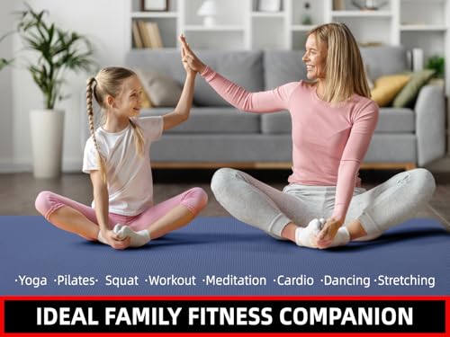 GymCope 10MM Thick Yoga Mat, 72" x 48" Large Workout Mat for Home Gym, Edge-Seamed Design, Superior Grip, Shock-Absorbing Cushion, Ultimate Comfort and Protection for Yoga, Fitness Training