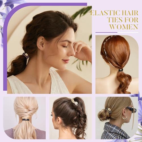 FORENEE Hair Ties No Damage - 10PCS Ponytail Holders - Elastic Hair Ties for Thick Hair - Braided Hair Bands for Women Girls's Hair - Bright Star