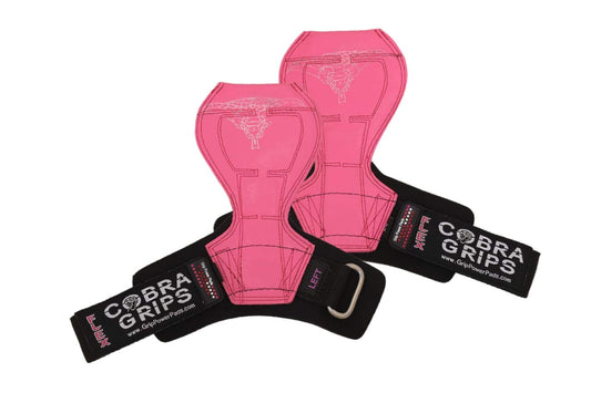 2018 Cobra Grips Flex Model Weight Lifting Gloves Heavy Duty Straps Alternative Power Lifting Hooks Best for Deadlifts with Padded Wrist Wrap Support Bodybuilding (Large, Pink Rubber)
