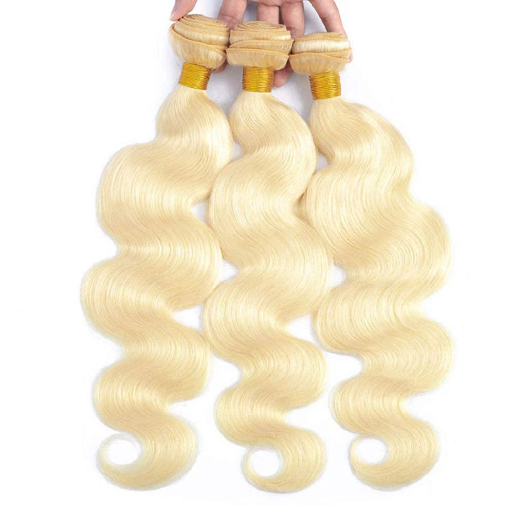 32 32 32 Inch 613 Body Wave Bundles Human Hair 613 Blonde Human Hair Bundles 8A Grade Brazilian Virgin Remy Hair 3 Bundles Honey Blonde Body Wave Bundles Hair Extensions
