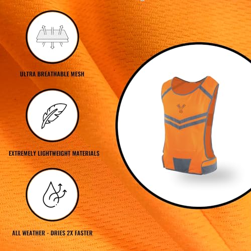 247 Viz Reflective Running Vest – Reflective Vest Running at Night for Walkers, Women & Men. High Visibility Reflective Gear, Cycling & Running Vest, High Vis Neon Safety Runners Reflective Vest