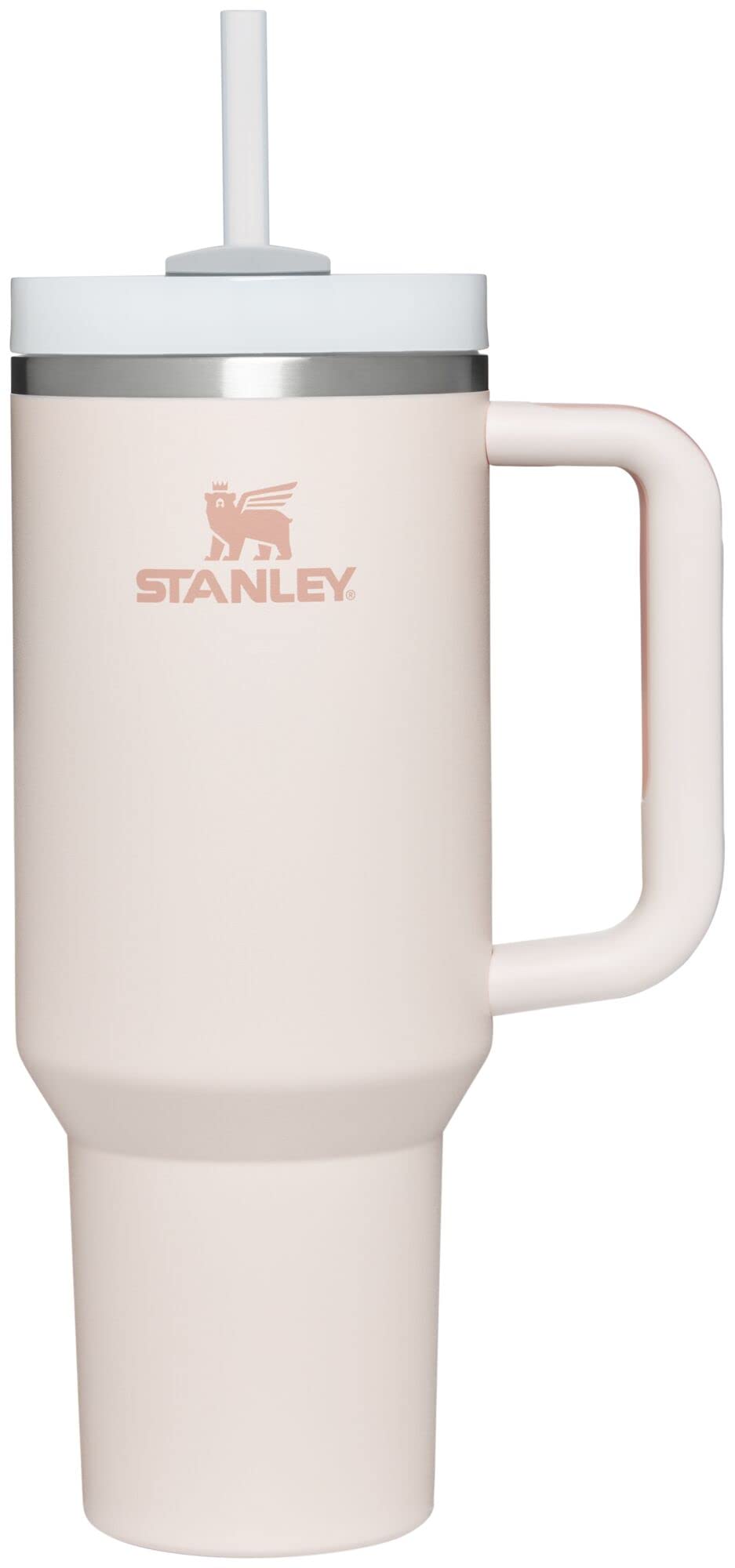 Stanley Quencher H2.0 FlowState Stainless Steel Vacuum Insulated Tumbler with Lid and Straw for Water, Iced Tea or Coffee, Smoothie and More, Rose Quartz, 40 OZ / 1.18 L