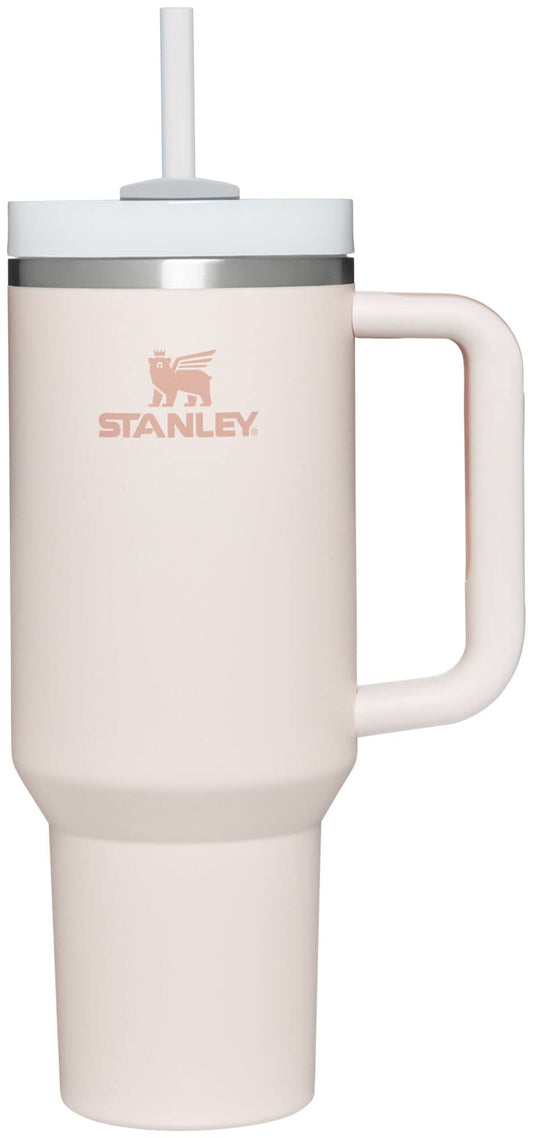Stanley Quencher H2.0 FlowState Stainless Steel Vacuum Insulated Tumbler with Lid and Straw for Water, Iced Tea or Coffee, Smoothie and More, Rose Quartz, 40 OZ / 1.18 L