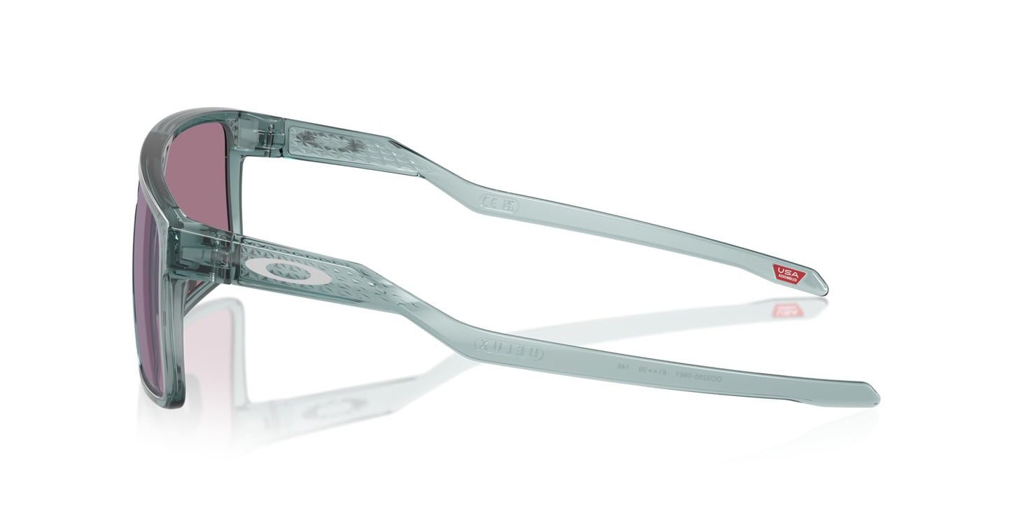 Oakley Men's OO9285 Helux Rectangular Sunglasses, Crystal Black/Prizm Jade, 61 mm