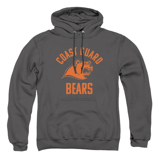 United States Coast Guard Academy Official One Color Bears Logo Unisex Adult Pull-Over Hoodie, Charcoal, Large