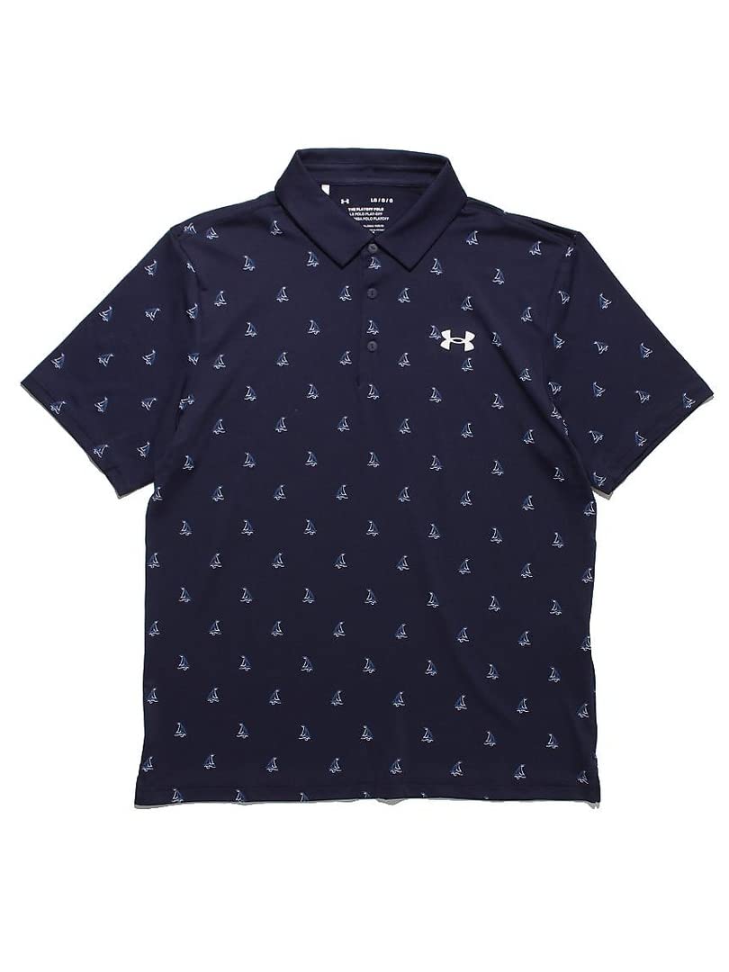 Under Armour Playoff 3.0 Printed Mens Golf Polo Midnight Navy White S