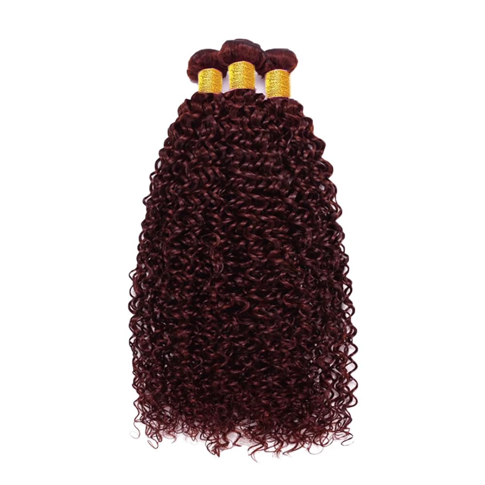 26 28 30 Inch Vinmdonm 99J Human Hair Bundles Red Kinky Curly Bundles Burgundy Bundles 8A Grade Brazilian Unprocessed Virgin Hair 3 Bundles Burgundy Kinky Curly Bundles Human Hair Weave