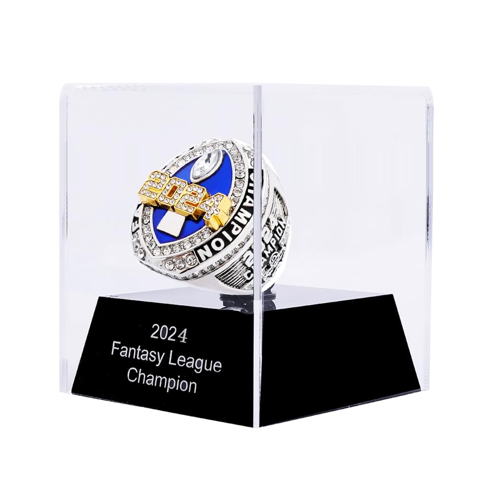 guancrown Fantasy Football Championship 2024 Ring Award Prize Sports Winner FFL Champion Ring (size 11, ring with case)