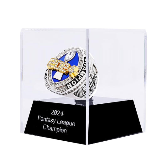 guancrown Fantasy Football Championship 2024 Ring Award Prize Sports Winner FFL Champion Ring (size 11, ring with case)