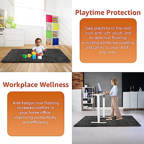 Sivan 0.5 Inch Thick Gym Flooring for Home Gym - 6 EVA Foam Floor Tiles, 24 Sq Ft Rubber Top Gym Mats for Home Gym and Exercise Equipment, Interlocking Protective Flooring 24 in x 24 in Gym Mat