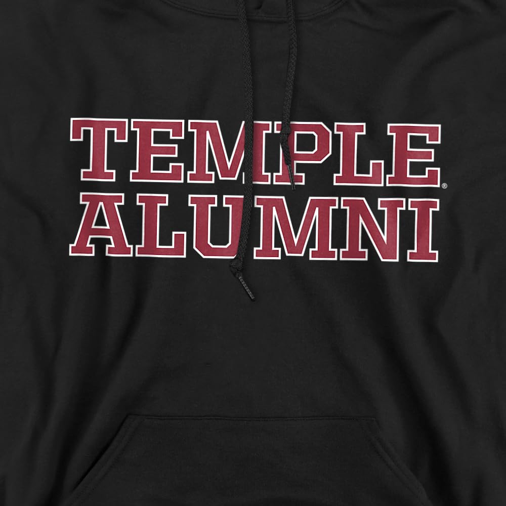 Temple University Official Alumni Unisex Adult Pull-Over Hoodie,Black, Large
