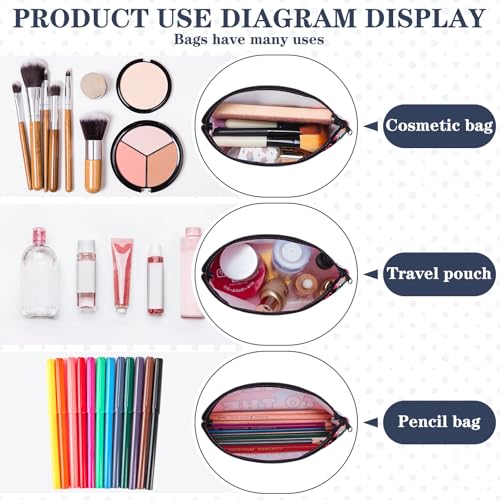 Chunful 12 Pcs Inspirational Christian Bags Bulk for Women Bible Verse Cosmetic Bag Pencil Pouch Gift Zippered Flower Organizer Journaling Supplies, 7.48 x 4.72 Inch(Elegant)