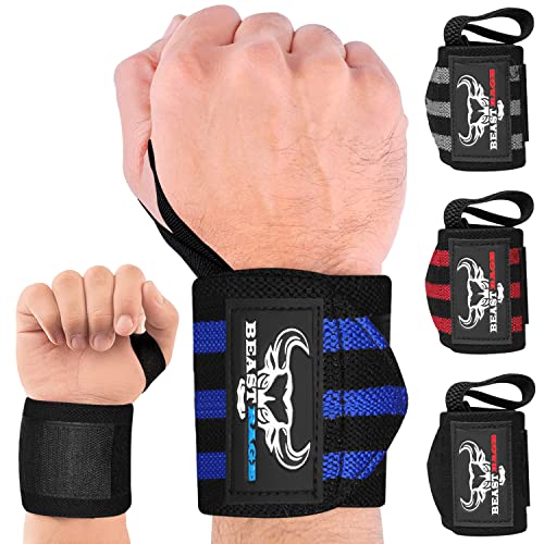 BEAST RAGE Lifting Wrist Straps for Weightlifting, Weight Lifting Straps Gym Power Workouts Lifting Straps Padded Cotton Men Women Supportive Lift Deadlift Straps Hard Pull Exercise Straps (Black)