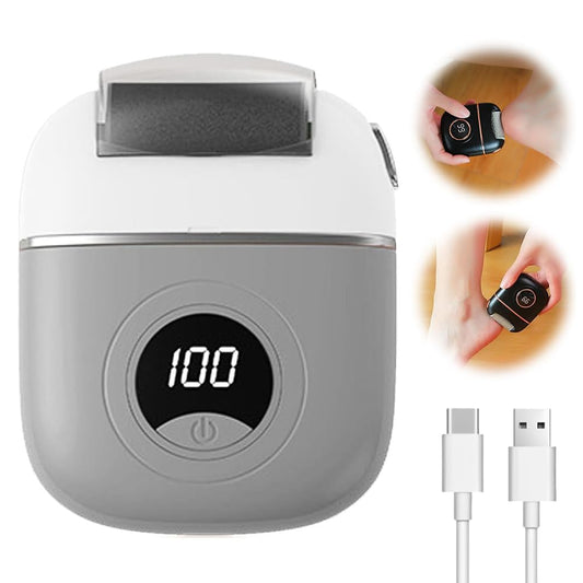 2025 New Electric Callus Remover for Feet, Portable Rechargeable Foot Repair and Grinding Device with Digital Display, Heel Polisher File for Men Women Dry Callus Dead Skin (Grey)