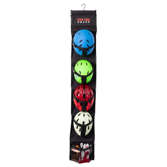 Gear Zone Hanging Sports Equipment Organizer | Multi-Purpose | Garage Sports Ball Storage | Storage for Basketball Football Volleyball Tennis Soccer Biking | Toy Storage | Includes Hook