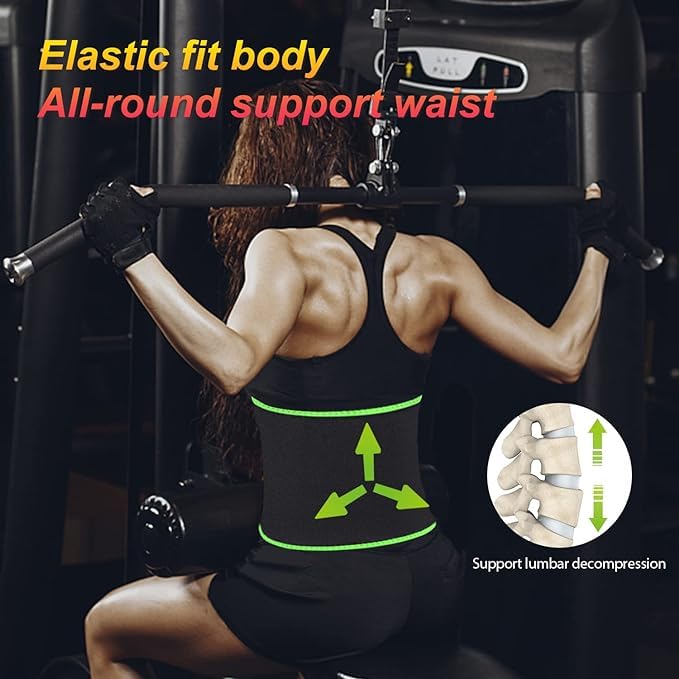 SYXUPAP Waist Trimmer for Women and Men,Waist Trainer for High-Intensity Training & Workouts, Size M Silver