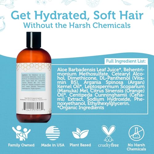 Era Organics Manuka Honey Dry Scalp Conditioner - Sulfate Free, Soothing and Moisturizing for Damaged Hair - Argan Oil for Women or Men