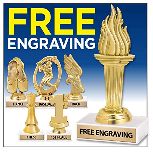 6" Gold Glitter Star Rocket Trophies - Custom Star Trophy Award