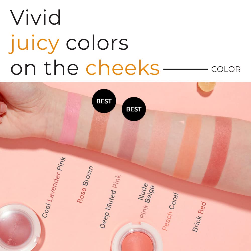 A'PIEU Juicy-Pang Jelly Blusher [CR01] (0.17 oz) - Soft Touch Cheek Color with Creamy Powdery Texture for Natural Dewy-Finish, No Fall-Out.